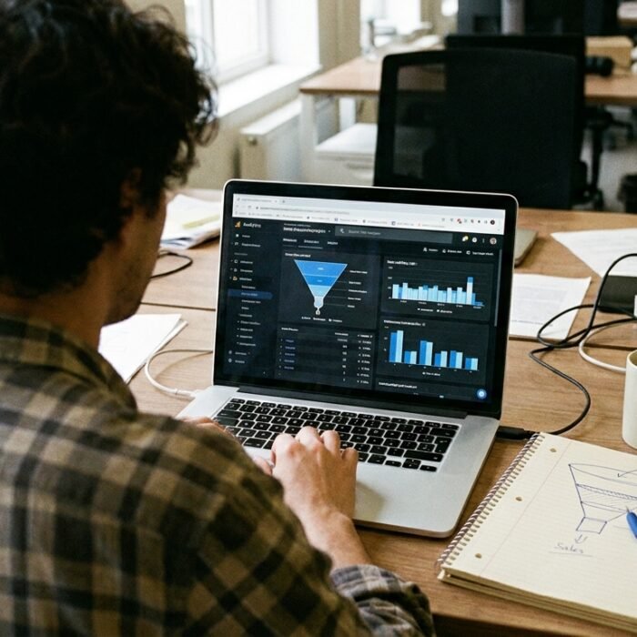 Professionnel du marketing analysant les performances de ses campagnes de génération leads.